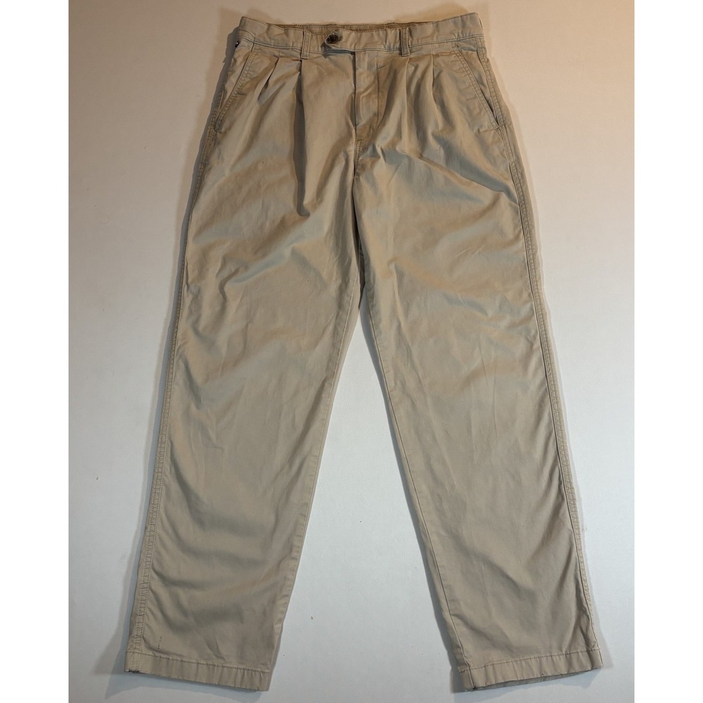 Tommy Hilfiger Khaki Chino Pants Men 32x32 Straight Fit Classic Casual Beige